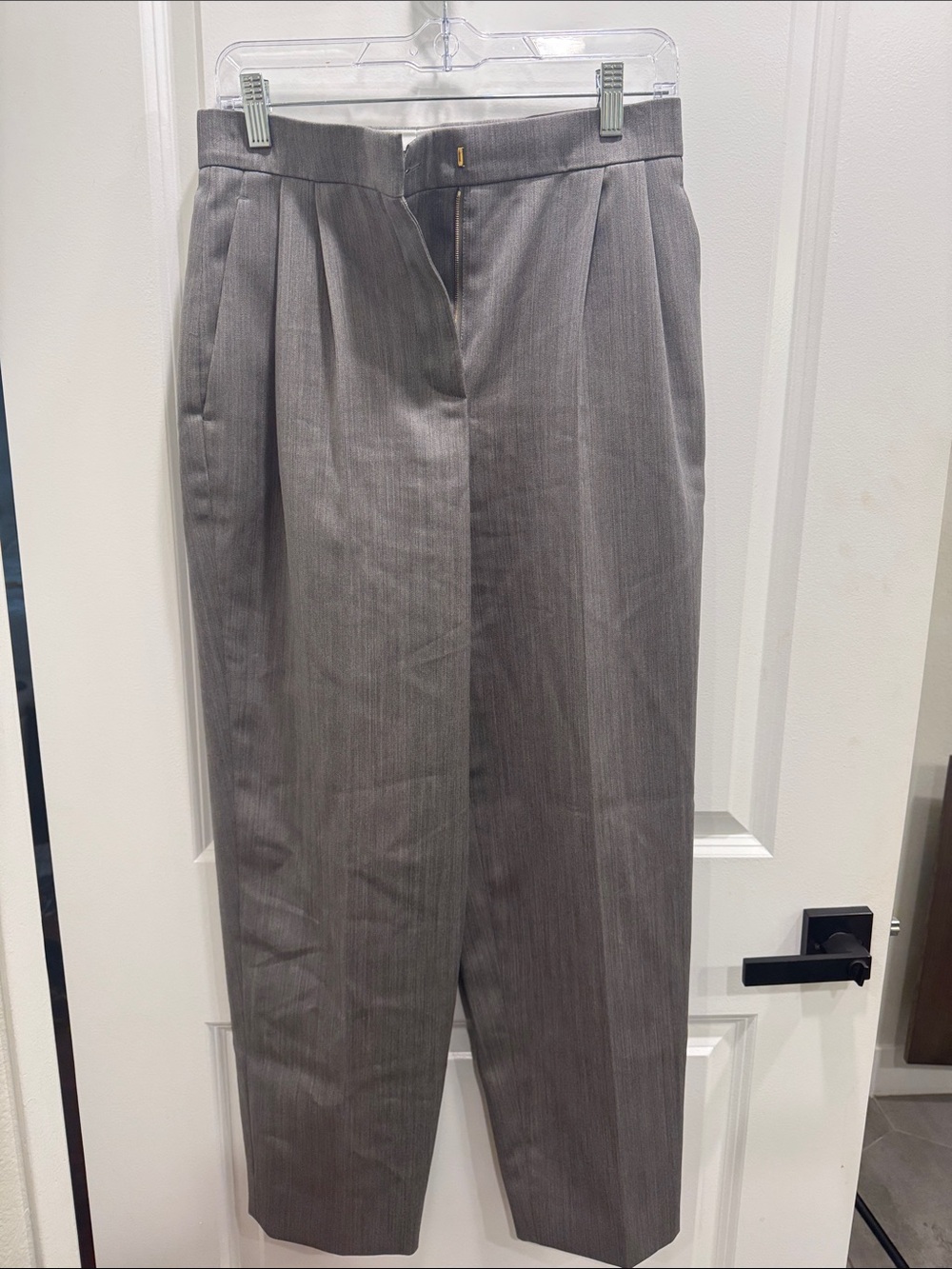 Louis Vuitton Gray Pleated Wide-Leg Trousers